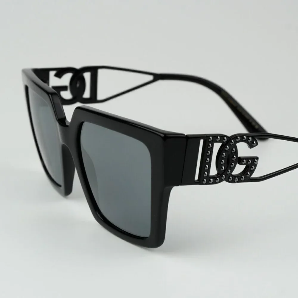 SALE! NEW D&G DG4446B 501/6G  Black Gray Mirrored Black Square Women Sunglasses
